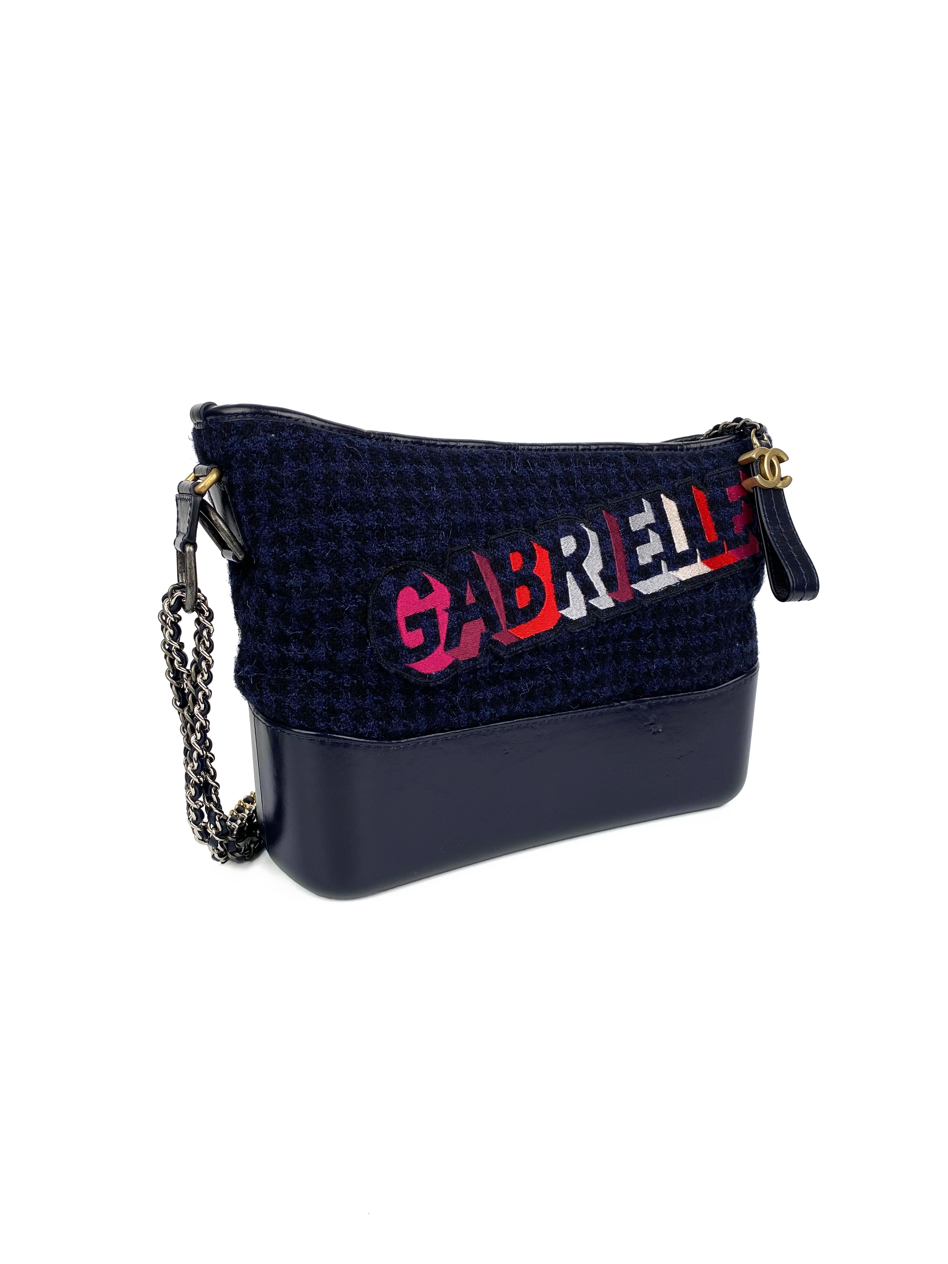 CHNL -  Navy Tweed Gabrielle Bag
