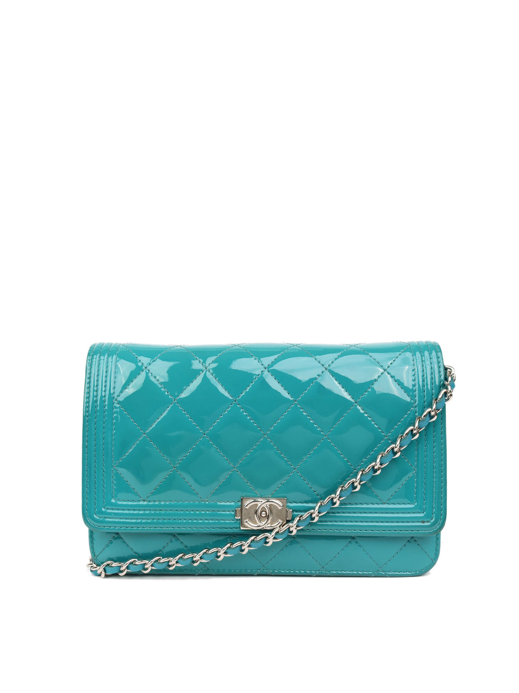 CHNL -  Teal Blue Patent Wallet on Chain SHW