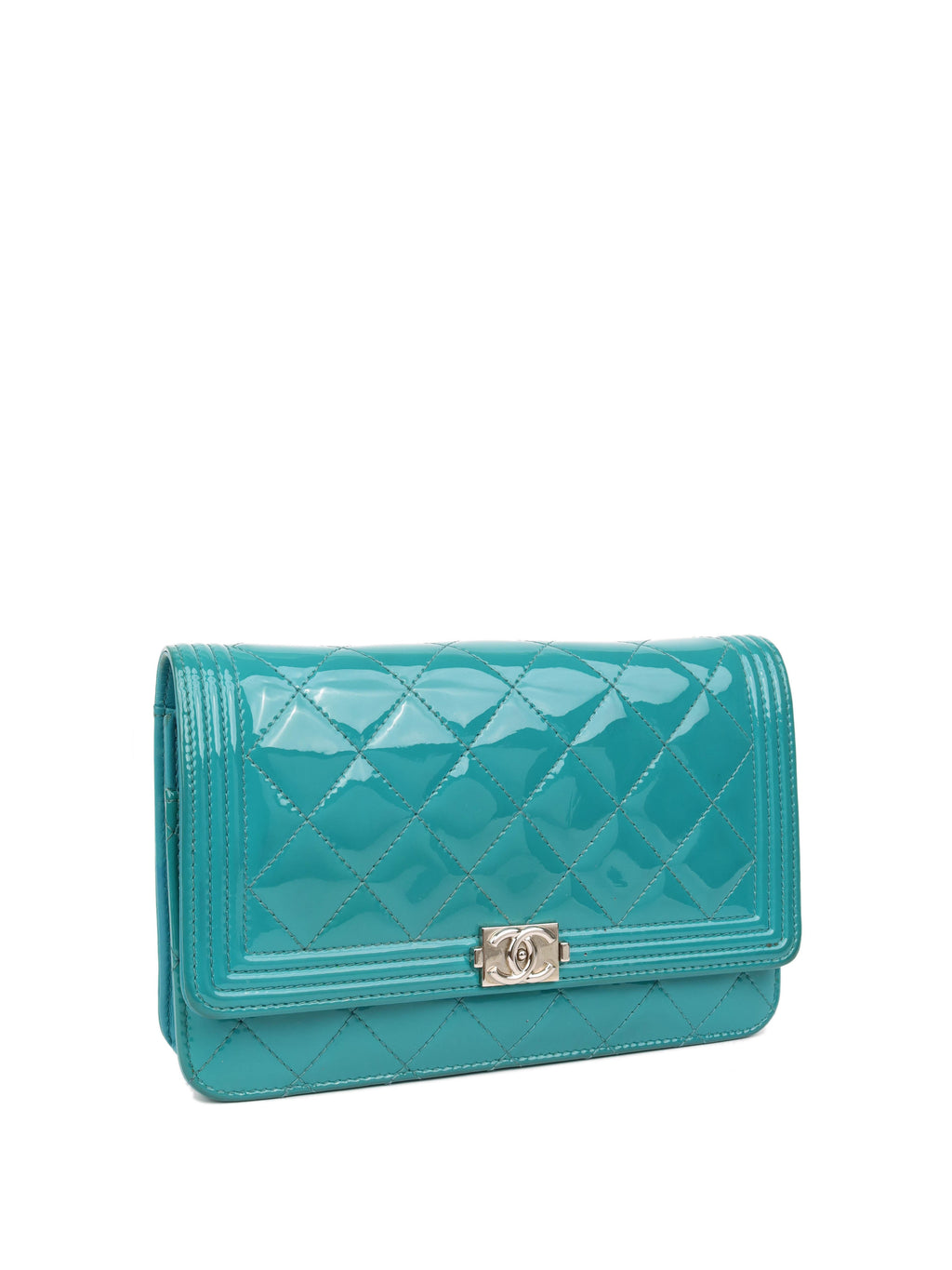 CHNL -  Teal Blue Patent Wallet on Chain SHW