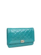 CHNL -  Teal Blue Patent Wallet on Chain SHW