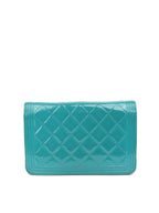 CHNL -  Teal Blue Patent Wallet on Chain SHW
