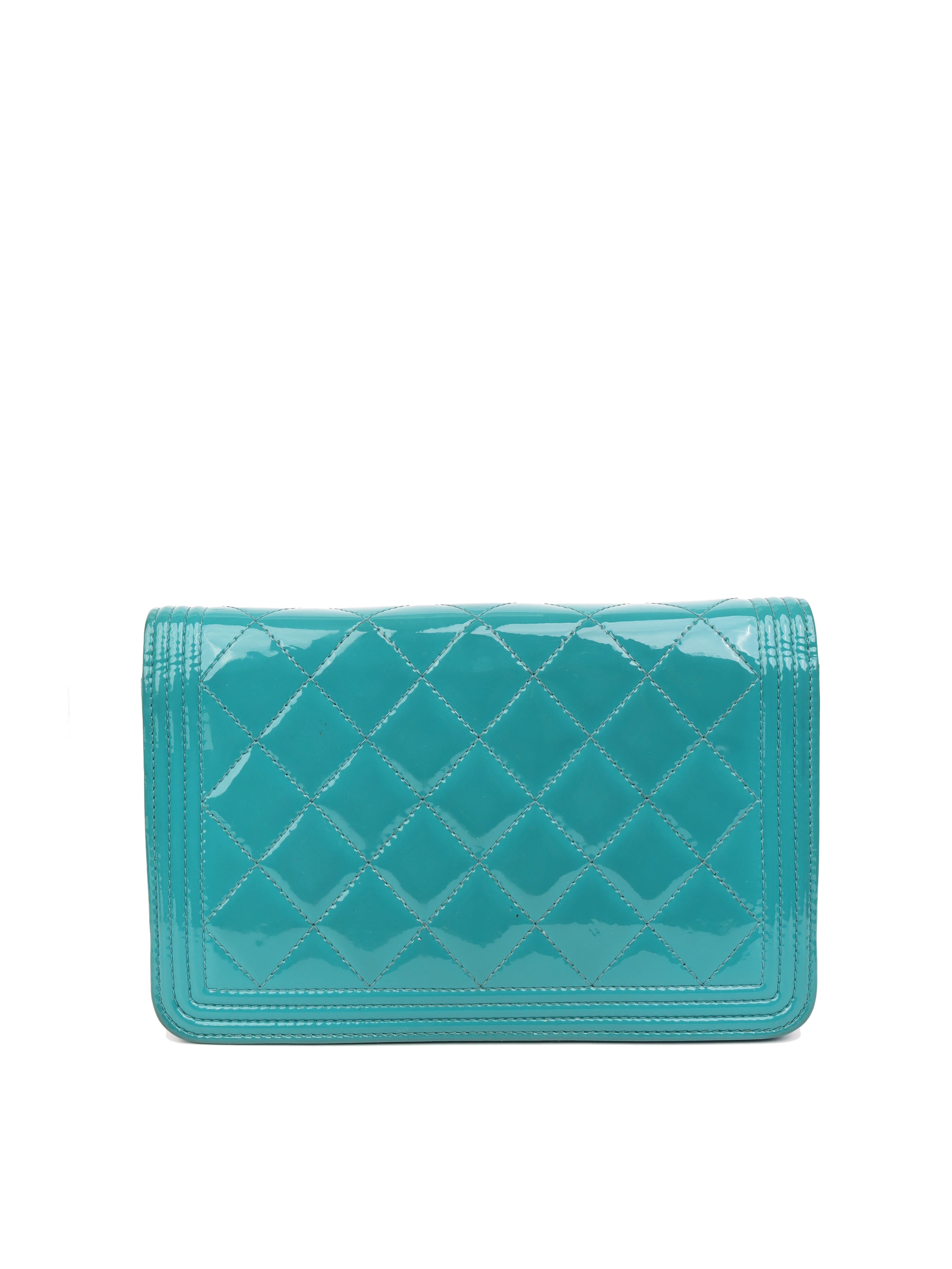 CHNL -  Teal Blue Patent Wallet on Chain SHW