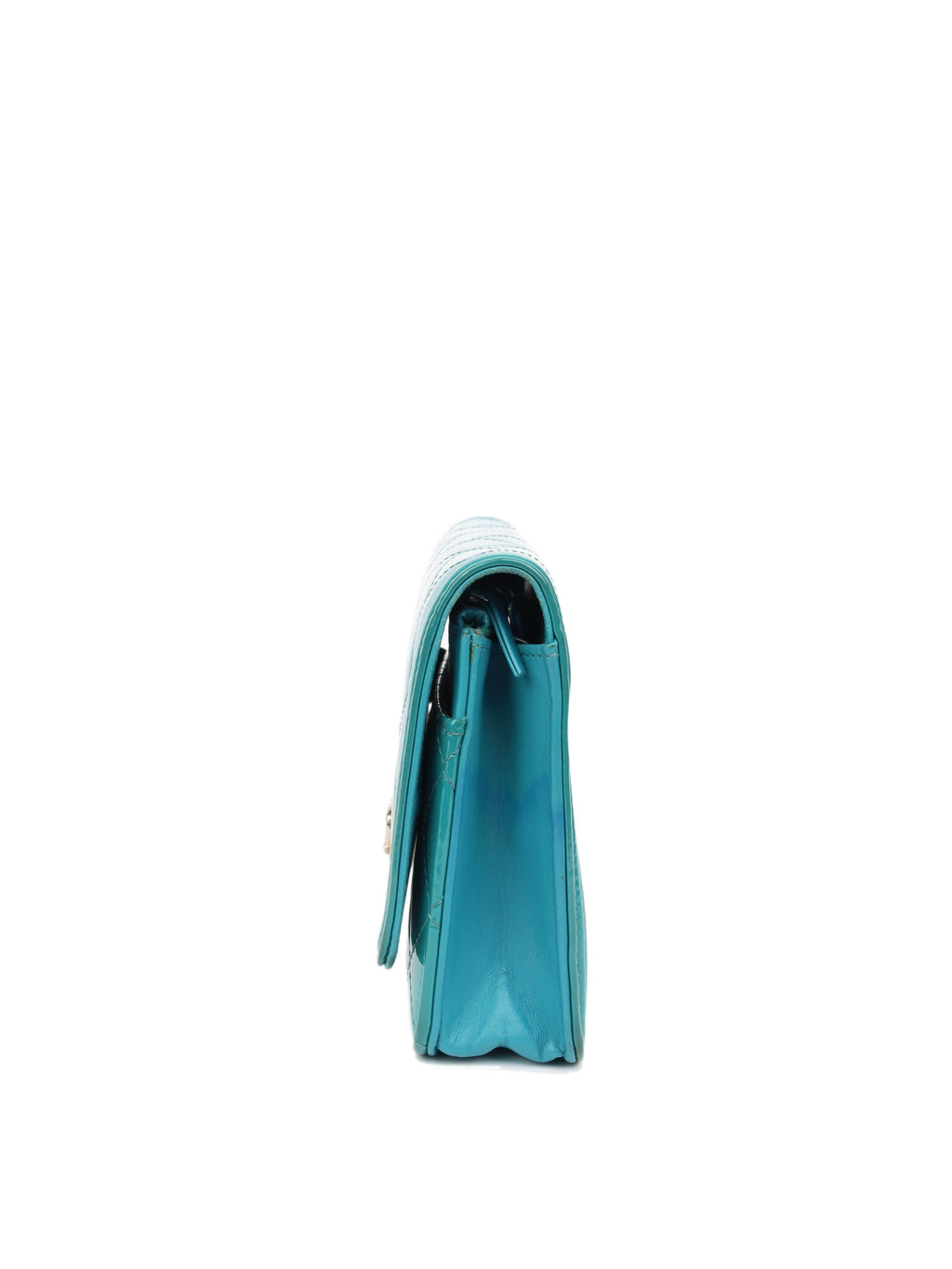 CHNL -  Teal Blue Patent Wallet on Chain SHW