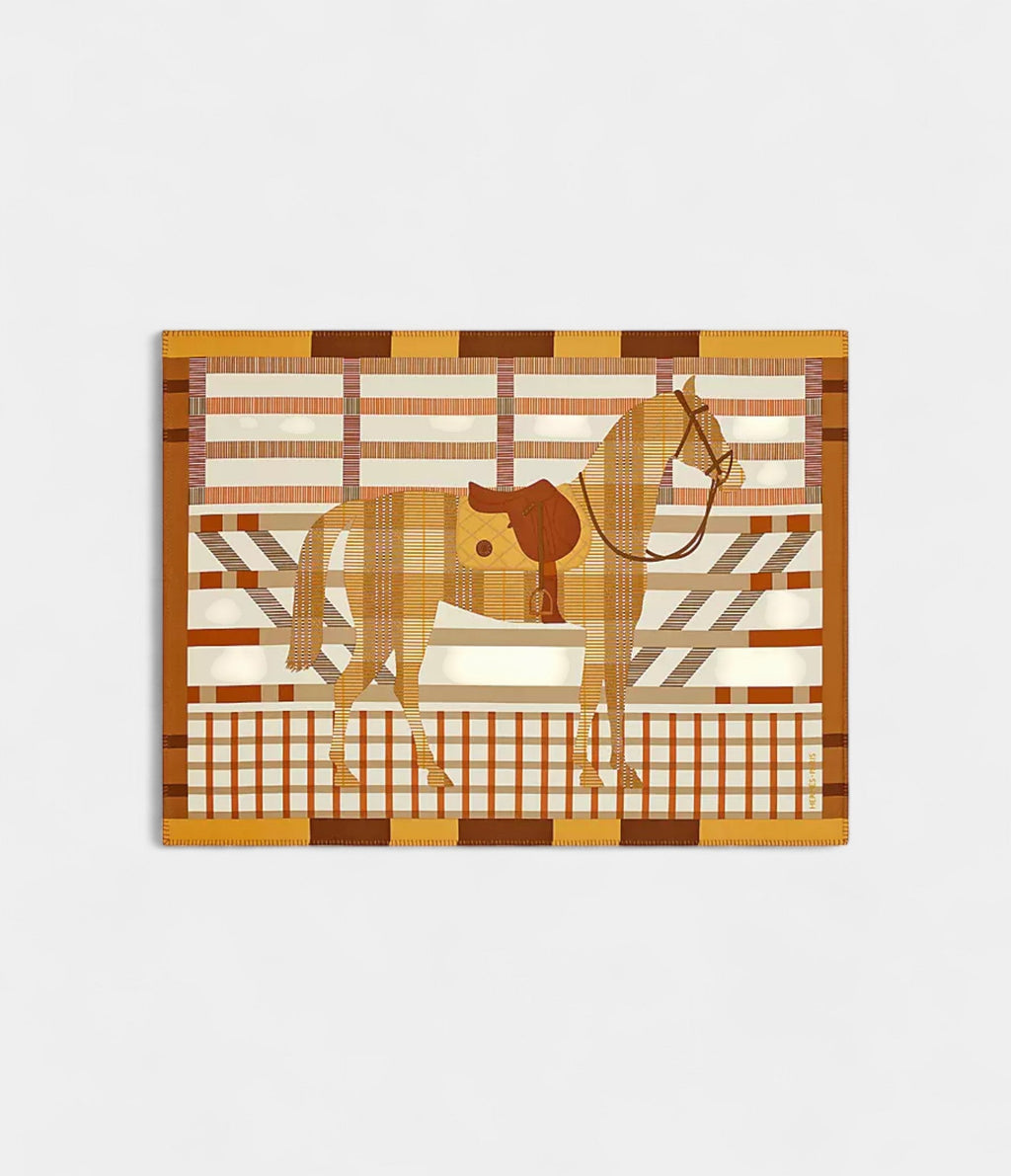 Cheval au Box Blanket A Harmonious Blend of Equestrian Heritage and Artistic Design
