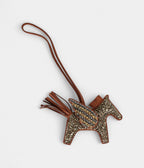 Custom Brown Swarovski Crystal HMBedazzled Pegase Rodeo Bag Charm PM Gold Milo Lambskin