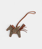 Custom Brown Swarovski Crystal HMBedazzled Pegase Rodeo Bag Charm PM Gold Milo Lambskin