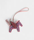 Custom Pink Swarovski Crystal HMBedazzled Pegasus Rodeo Bag Charm PM Framboise, Rose Sakura and Rouge Sellier Milo Lambskin