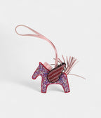 Custom Pink Swarovski Crystal HMBedazzled Pegasus Rodeo Bag Charm PM Framboise, Rose Sakura and Rouge Sellier Milo Lambskin