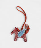 Custom Red Swarovski Crystal HMBedazzled Pegase Rodeo Bag Charm PM Rouge Grenat Bleu Brume Cornaline Milo Lambskin
