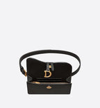 CHRISTIAN DYOR GRAINED CALFSKIN SADDLE BELT BAG