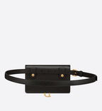 CHRISTIAN DYOR GRAINED CALFSKIN SADDLE BELT BAG