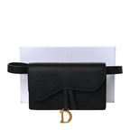 CHRISTIAN DYOR GRAINED CALFSKIN SADDLE BELT BAG