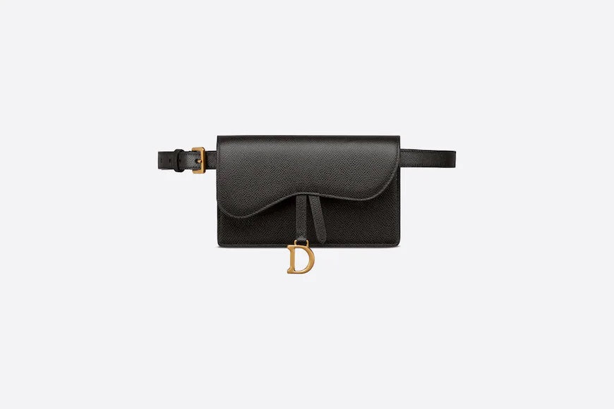 CHRISTIAN DYOR GRAINED CALFSKIN SADDLE BELT BAG
