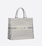 DYOR LARGE BOOK TOTE GRAY DYOR OBLIQUE EMBROIDERY