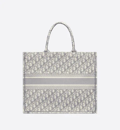 DYOR LARGE BOOK TOTE GRAY DYOR OBLIQUE EMBROIDERY