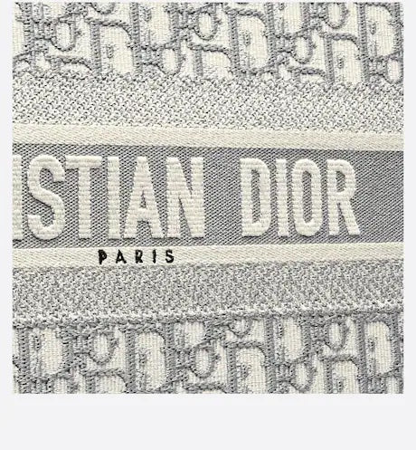 DYOR LARGE BOOK TOTE GRAY DYOR OBLIQUE EMBROIDERY