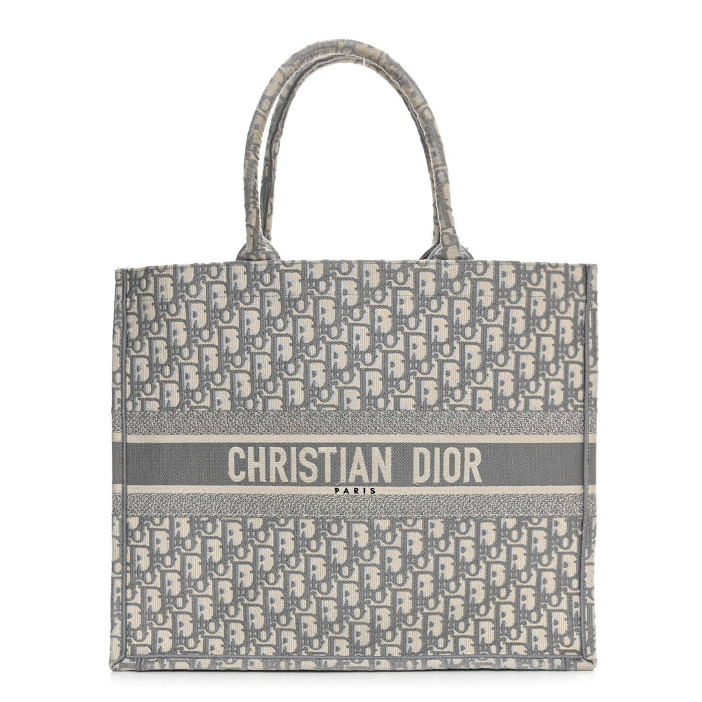 DYOR LARGE BOOK TOTE GRAY DYOR OBLIQUE EMBROIDERY