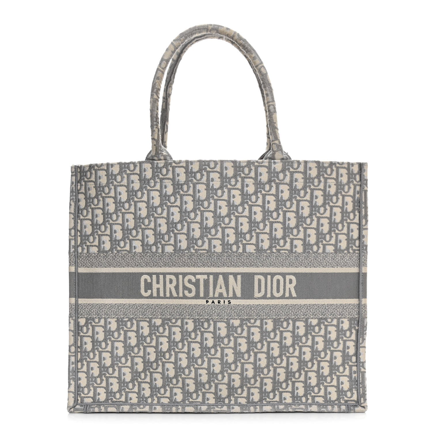 DYOR LARGE BOOK TOTE GRAY DYOR OBLIQUE EMBROIDERY