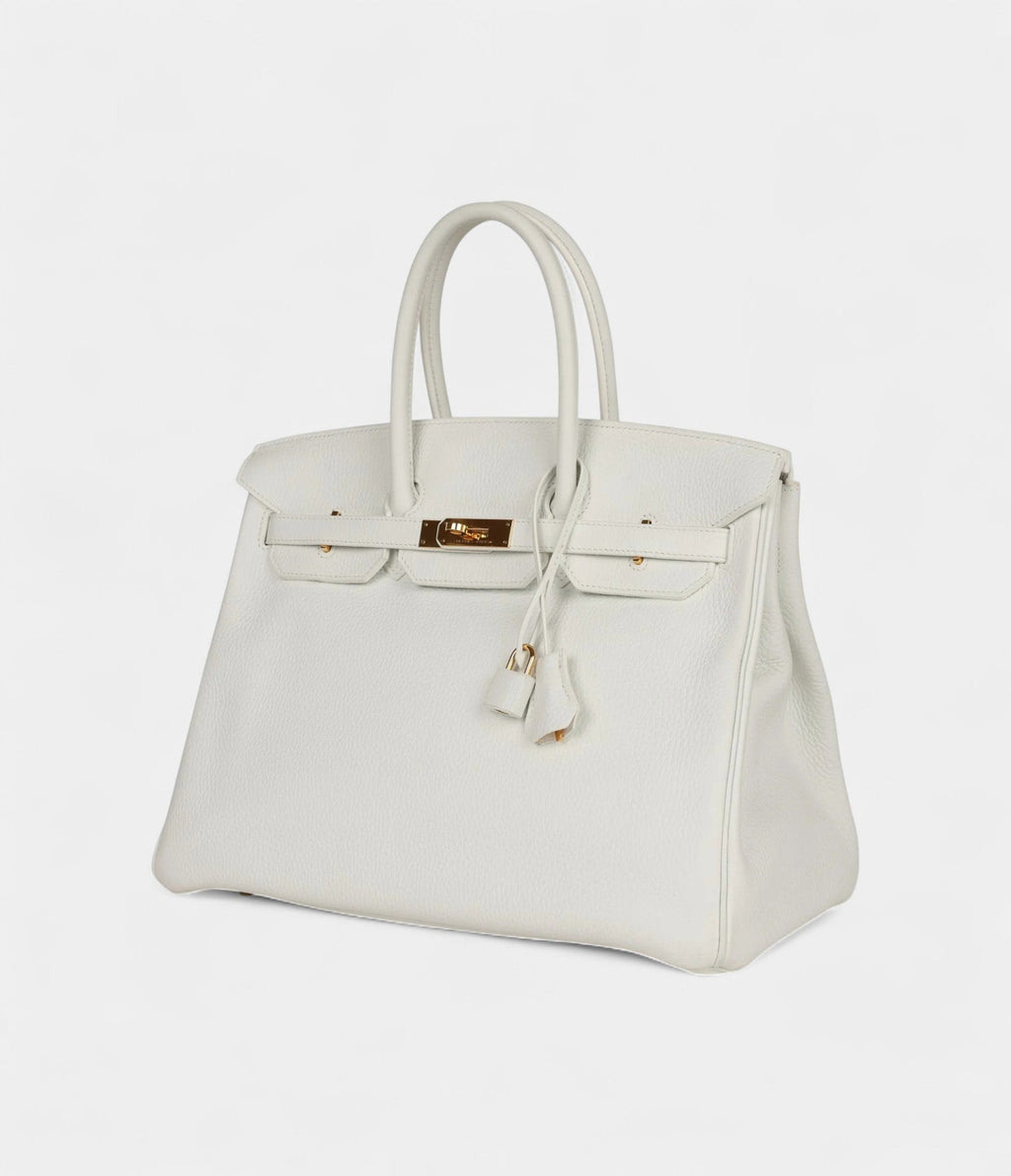 HM BK 35 White Clemence Gold Hardware