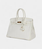 HM BK 35 White Clemence Gold Hardware