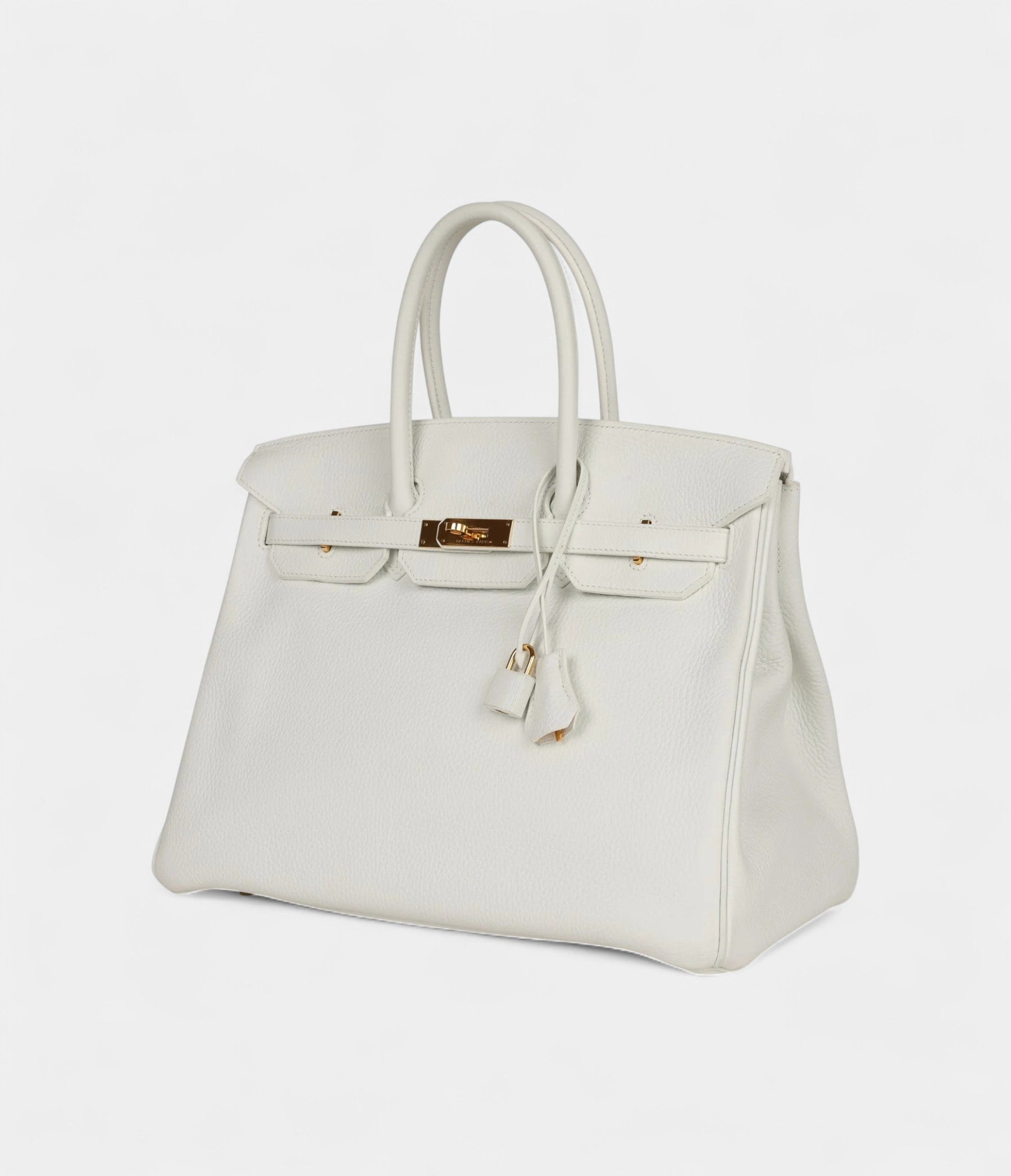 HM BK 35 White Clemence Gold Hardware
