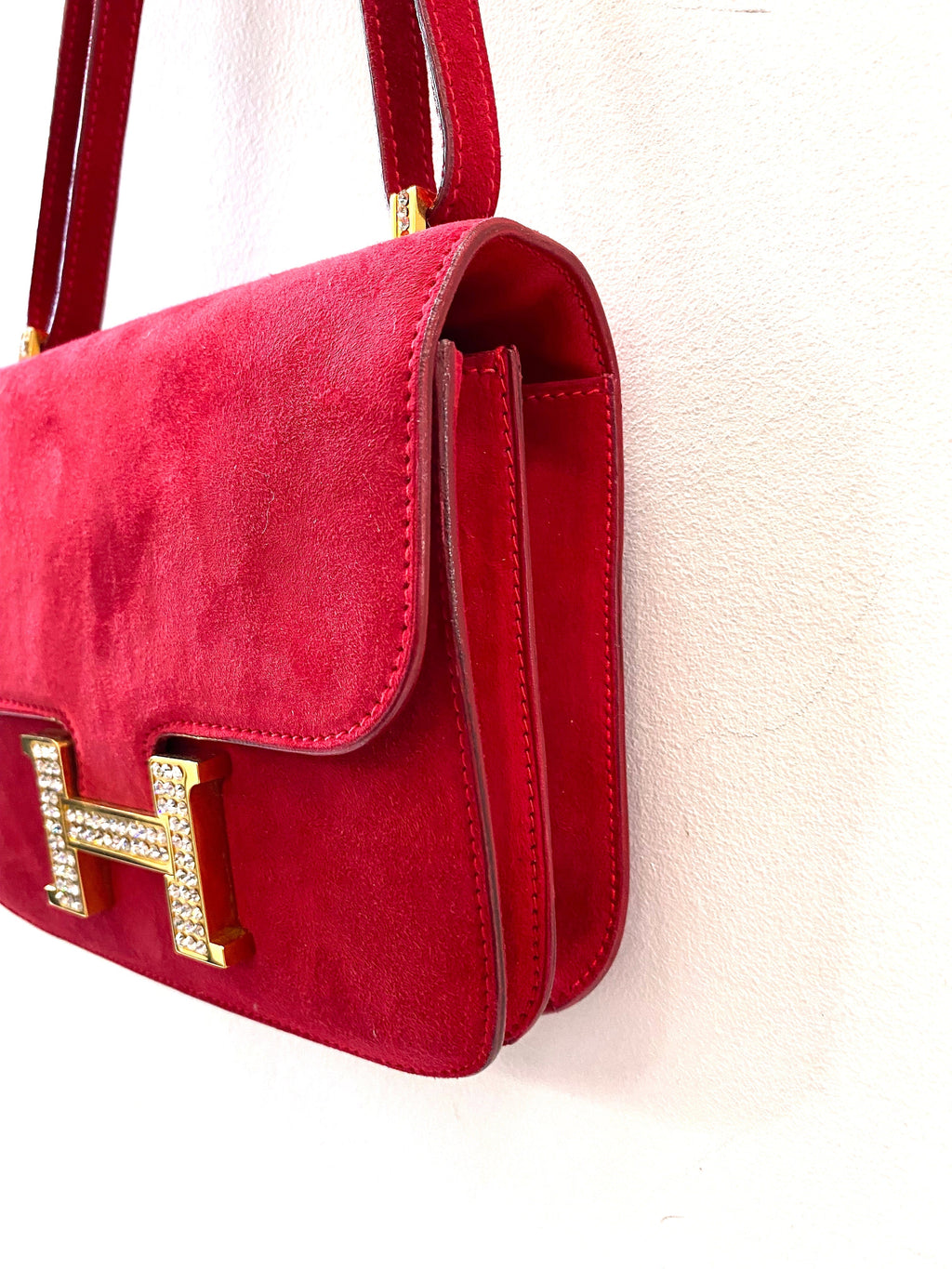 HRMS?S CONSTANCE 18 ROUGE SHOULDER BAG