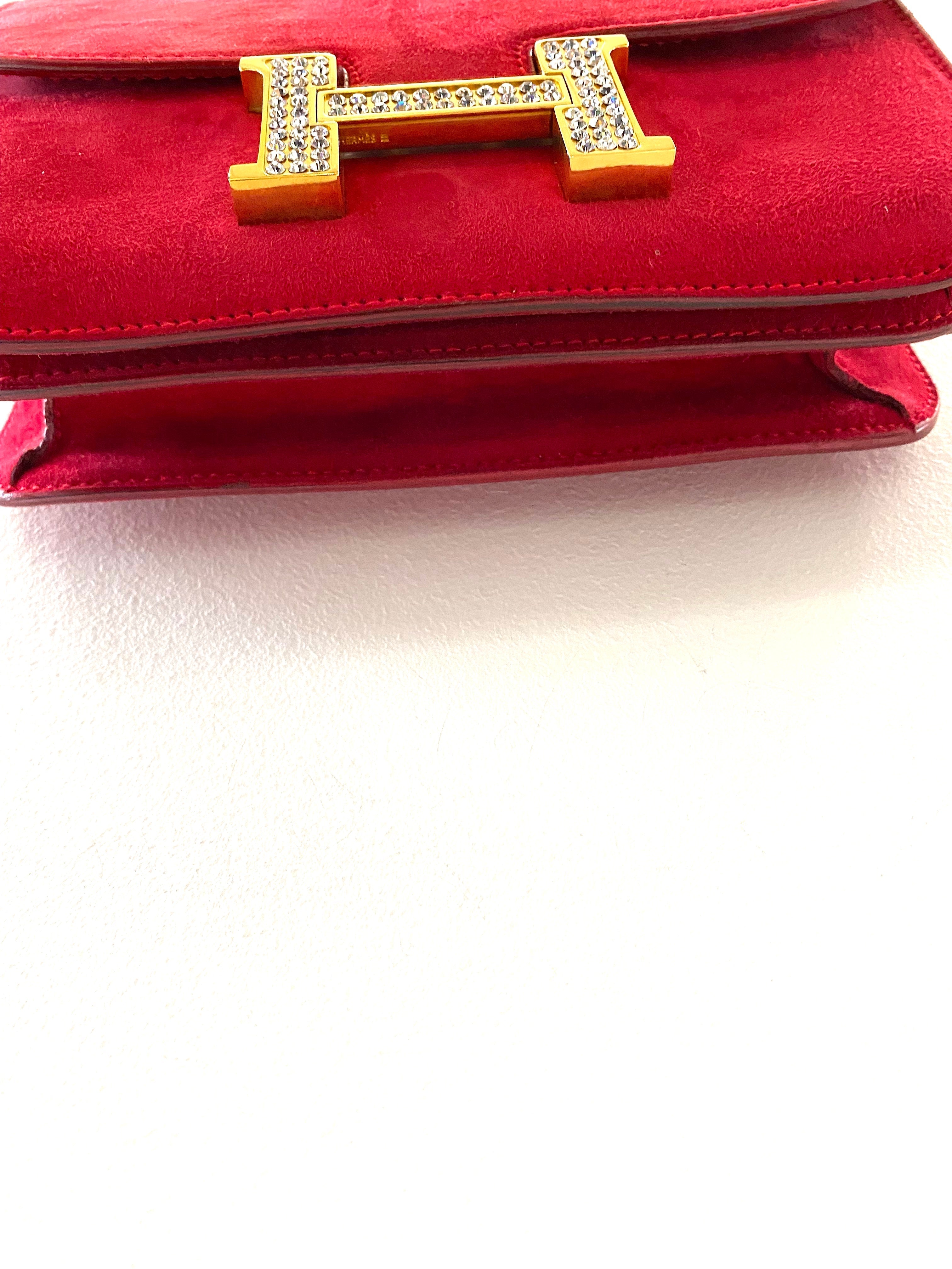HRMS?S CONSTANCE 18 ROUGE SHOULDER BAG