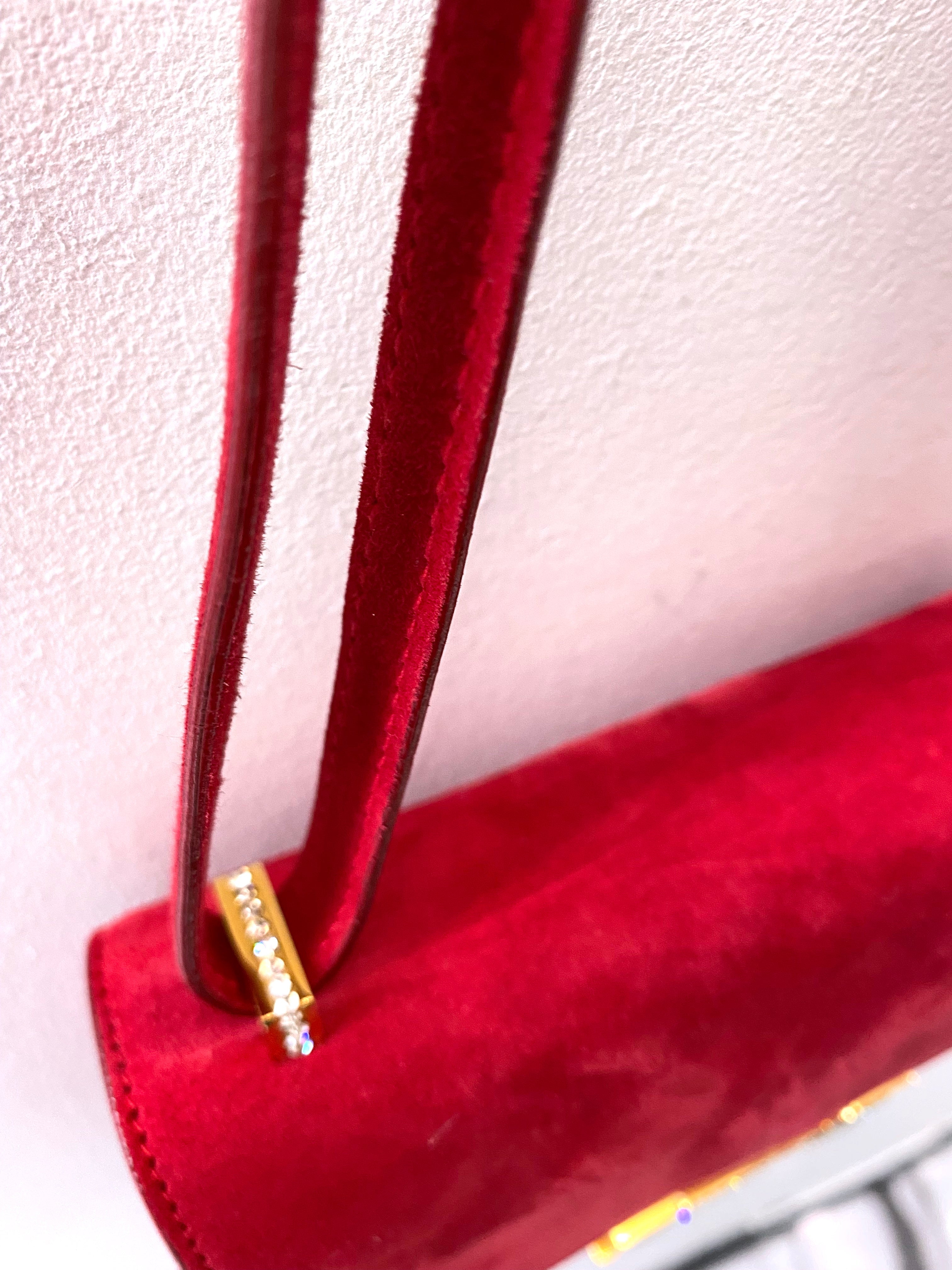 HRMS?S CONSTANCE 18 ROUGE SHOULDER BAG