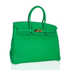 HRMS BIRKIN 35 BAMBOO TOGO LEATHER HANDBAG