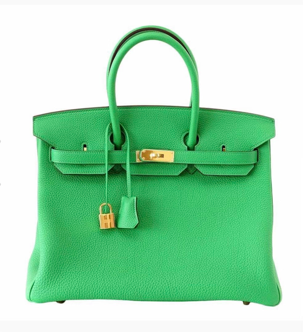 HRMS BIRKIN 35 BAMBOO TOGO LEATHER HANDBAG