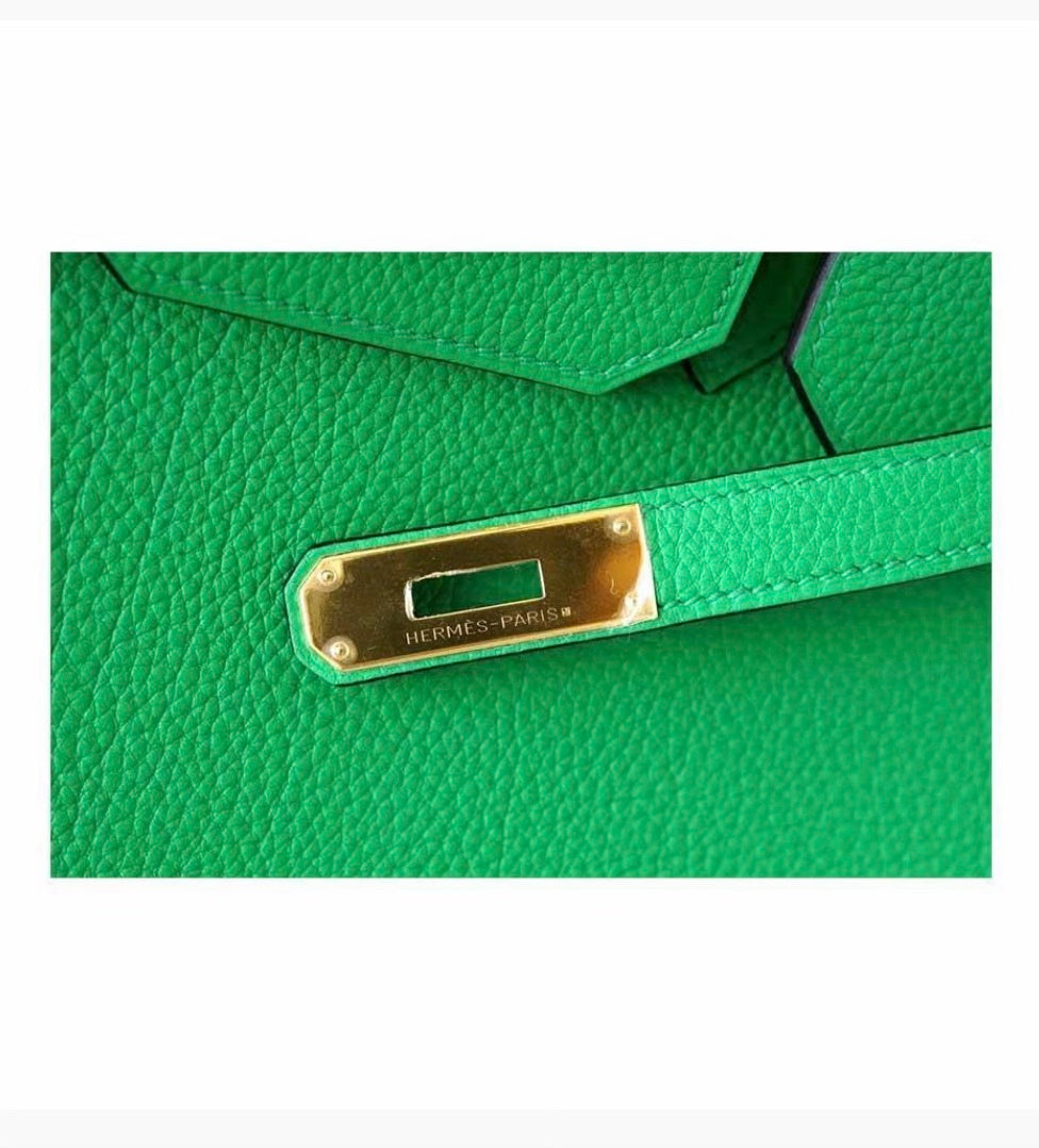 HRMS BIRKIN 35 BAMBOO TOGO LEATHER HANDBAG