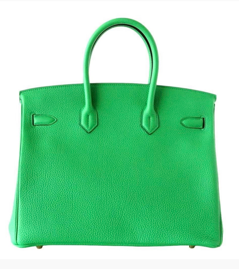 HRMS BIRKIN 35 BAMBOO TOGO LEATHER HANDBAG