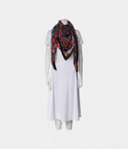 HM140cm Cashmere Shawl In Black In the Land of Birds and Flowers
