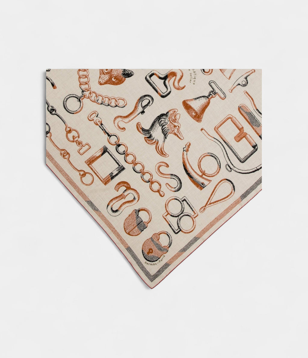 HM140cm Cashmere Shawl In Neutral Tones Poetic Inventory for a Tale Saddler Motif