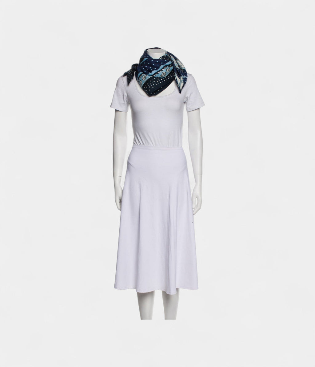HM140cm Cashmere Shawl in Blue Bandana Pattern Court Harness