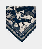 HM140cm Cashmere Shawl in Blue Zouaves and Dragons Motif