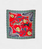 HM140cm Cashmere Shawl in Blue & Red The Savana Dance Motif
