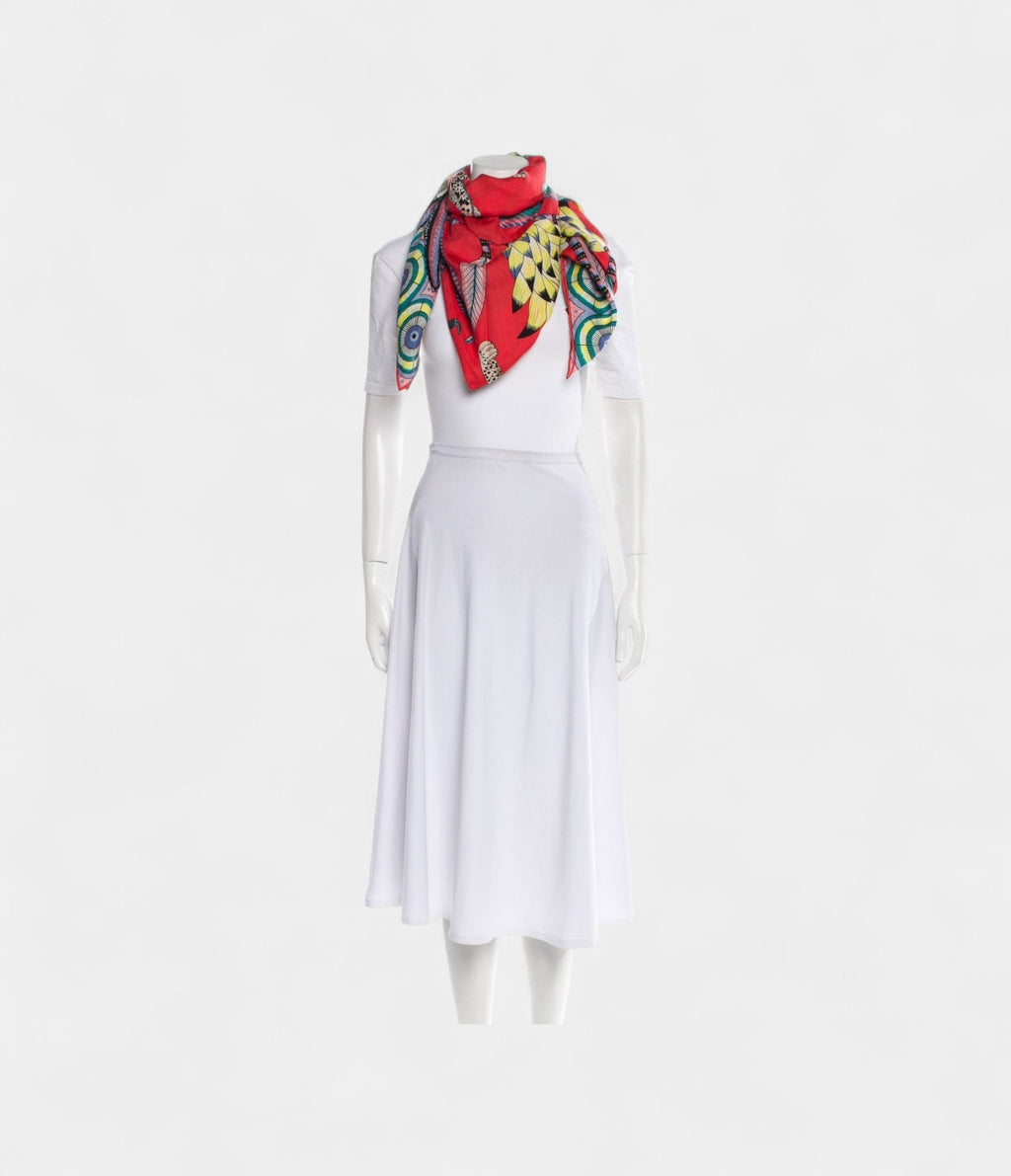 HM140cm Cashmere Shawl in Blue & Red The Savana Dance Motif