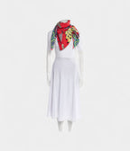 HM140cm Cashmere Shawl in Blue & Red The Savana Dance Motif