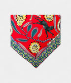 HM140cm Cashmere Shawl in Blue & Red The Savana Dance Motif