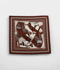 HM140cm Cashmere Shawl in Brown & Zouaves and Dragons Bandana Motif