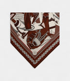 HM140cm Cashmere Shawl in Brown & Zouaves and Dragons Bandana Motif