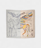 HM140cm Cashmere Shawl in Natural  & The Pegasus Motif