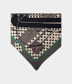 HM140cm Cashmere Shawl in Neutrals Clic Clac with Polka Dot Pattern