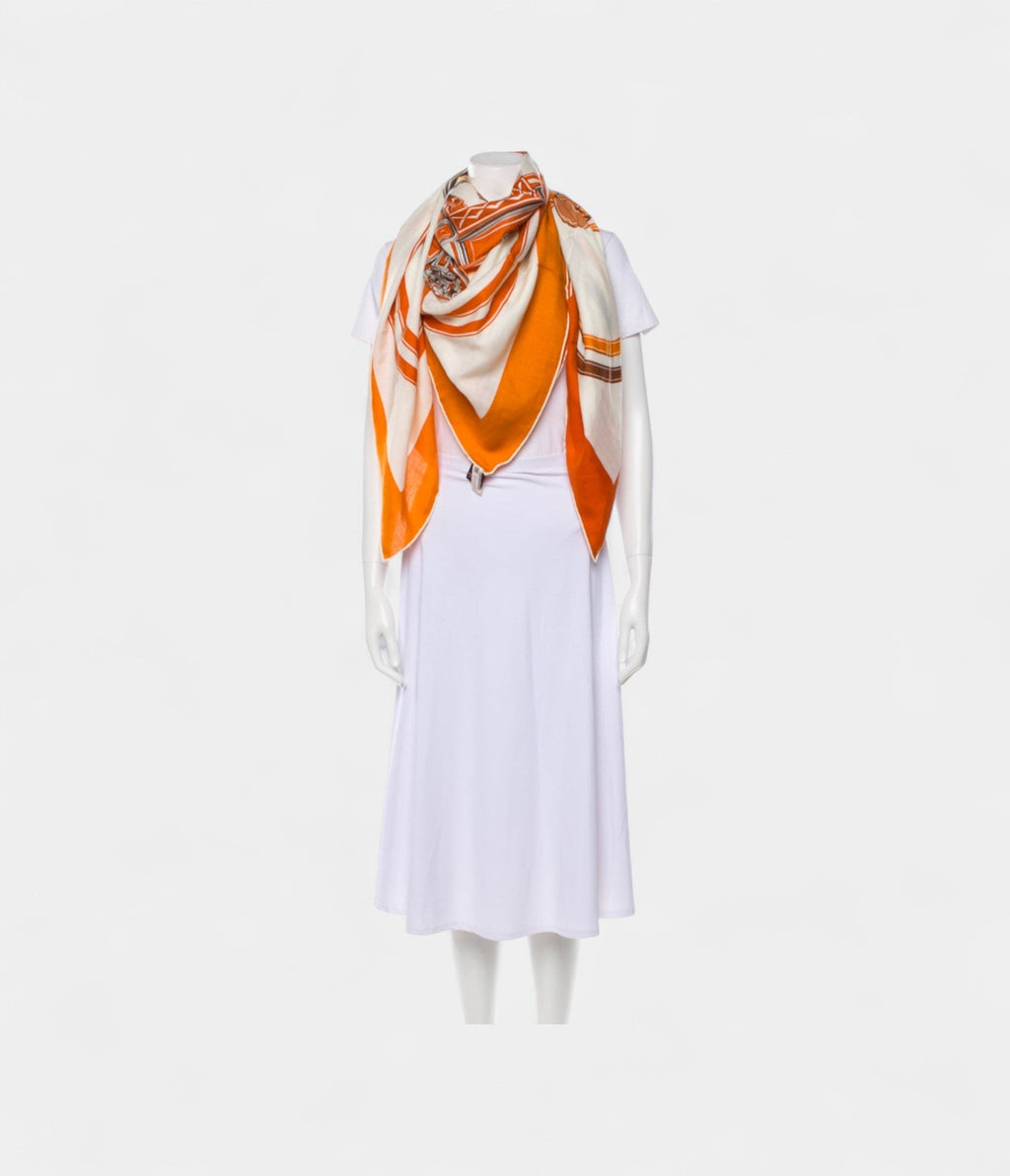 HM140cm Cashmere Shawl in Neutrals Gala Brides Applique Pique Motif