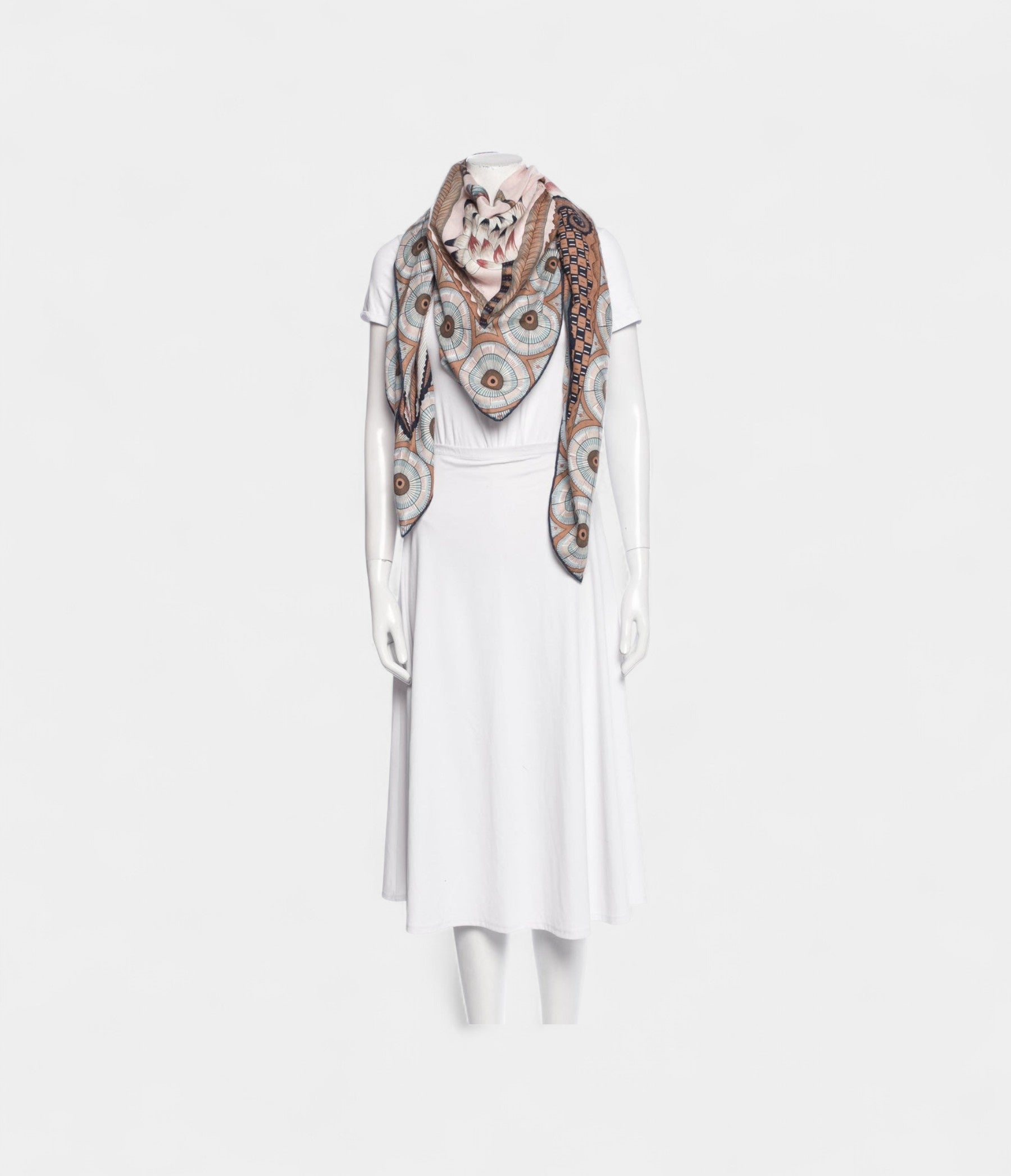 HM140cm Cashmere Shawl in Pink The Savana Dance Motif