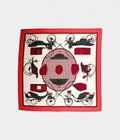 HM140cm Cashmere Shawl in Red Cars with Transformation Pattern