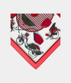 HM140cm Cashmere Shawl in Red Cars with Transformation Pattern