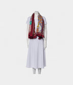 HM140cm Cashmere Shawl in Red at the Gates of the Motif Palace