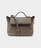 HM24/24 Handmade Beige Leather Bag with Palladium Hardware
